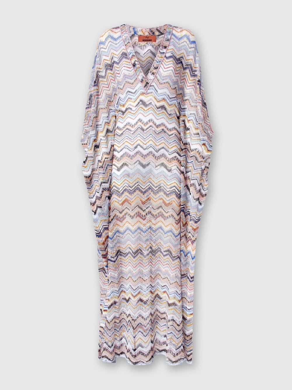 Missoni Caftano copricostume lungo in viscosa zig zag con lurex Outlet