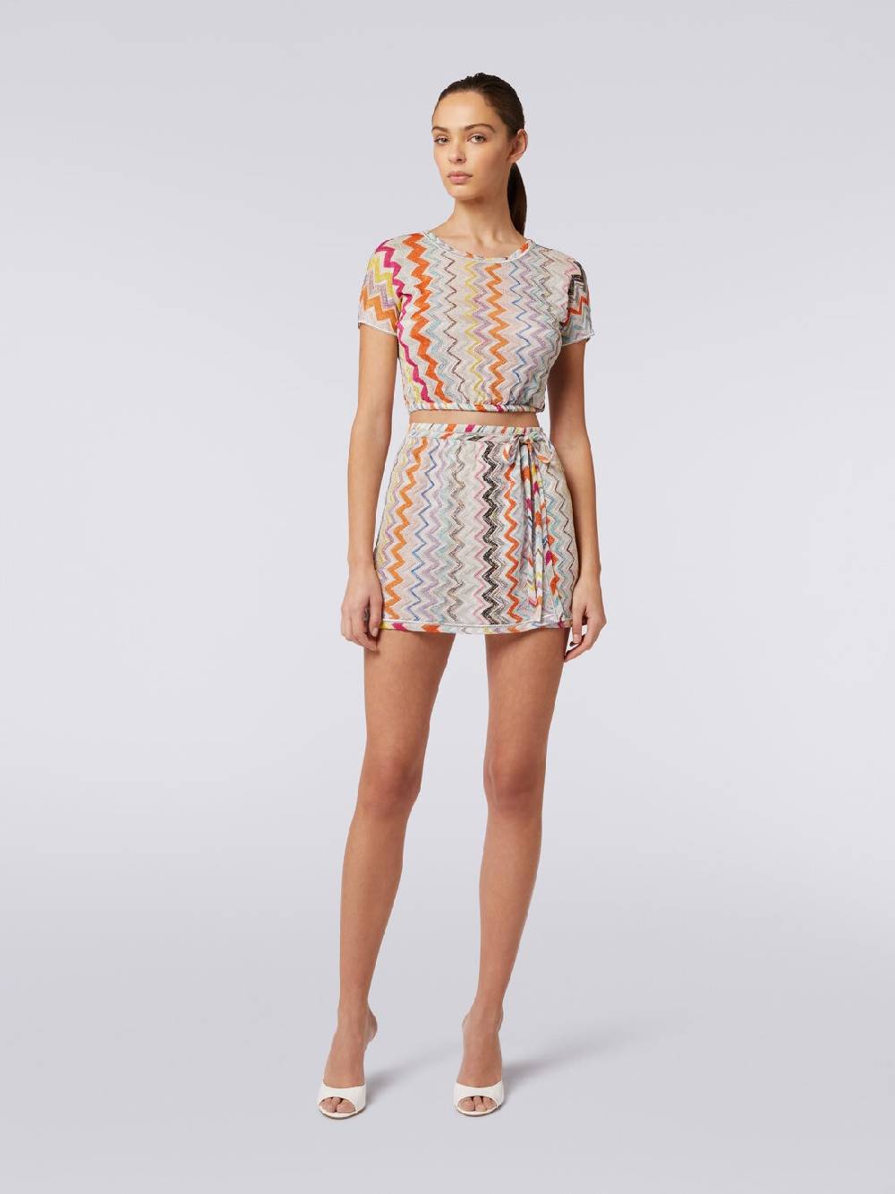 Missoni Minigonna a portafoglio zig zag con lurex In Vendita