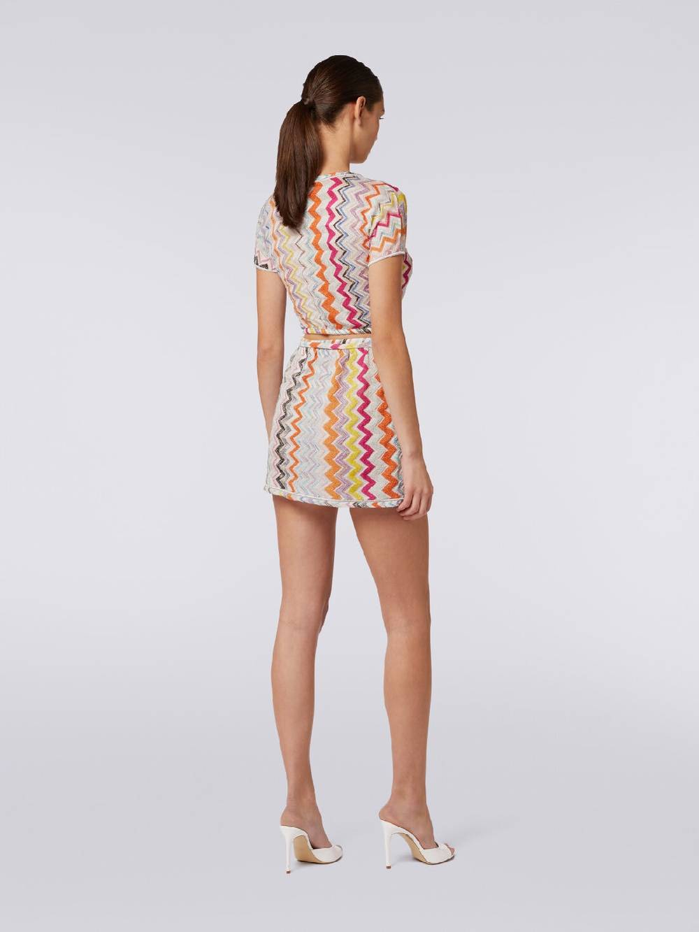 Missoni Minigonna a portafoglio zig zag con lurex In Vendita