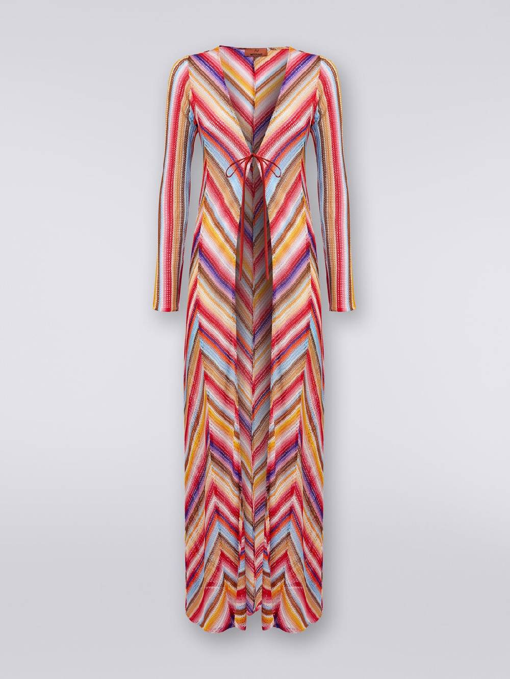 Missoni Cardigan copricostume lungo in crochet rigato Saldi
