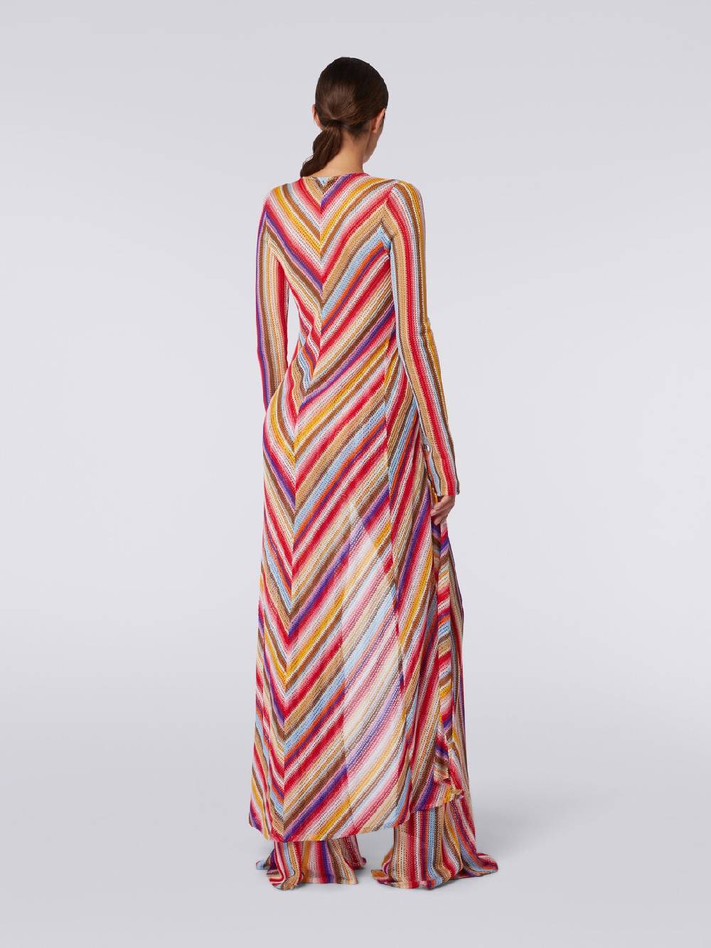Missoni Cardigan copricostume lungo in crochet rigato Saldi