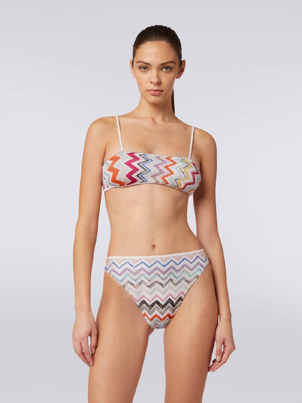 Missoni Bikini in viscosa zig zag con lurex e slip a vita alta Hotsell