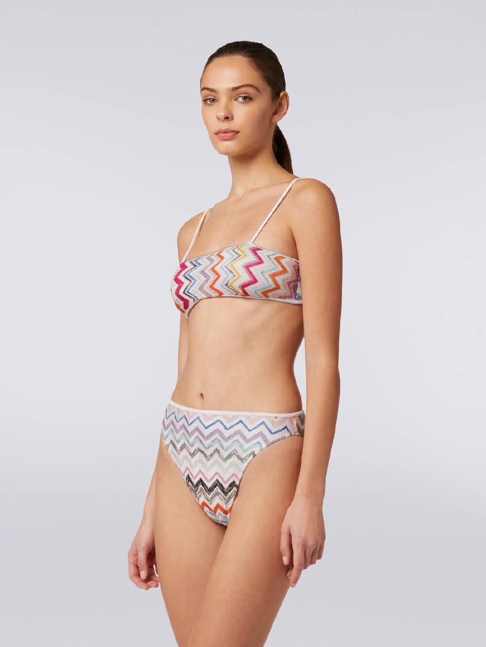 Missoni Bikini in viscosa zig zag con lurex e slip a vita alta Hotsell
