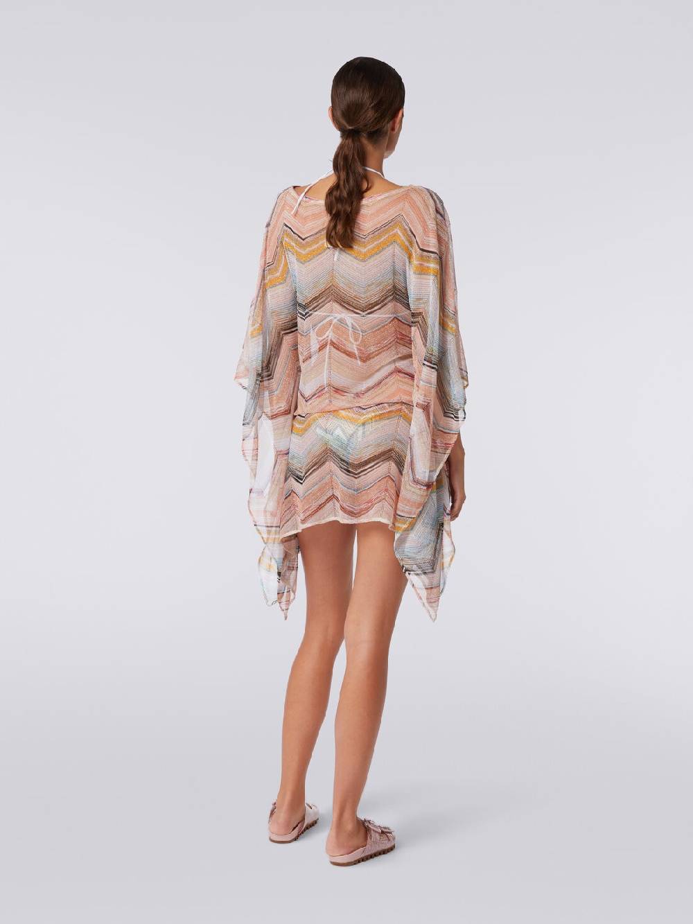 Missoni Caftano copricostume corto in misto viscosa zig zag con lurex Vendita Calda