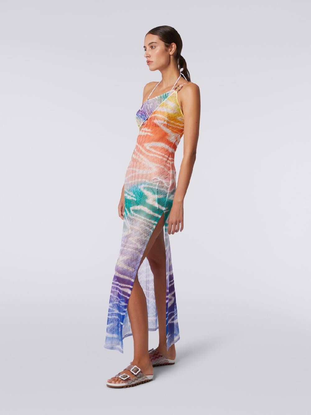 Missoni Abito copricostume lungo monospalla stampa tie-dye Vendita Economica