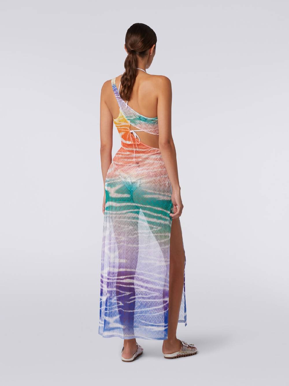 Missoni Abito copricostume lungo monospalla stampa tie-dye Vendita Economica