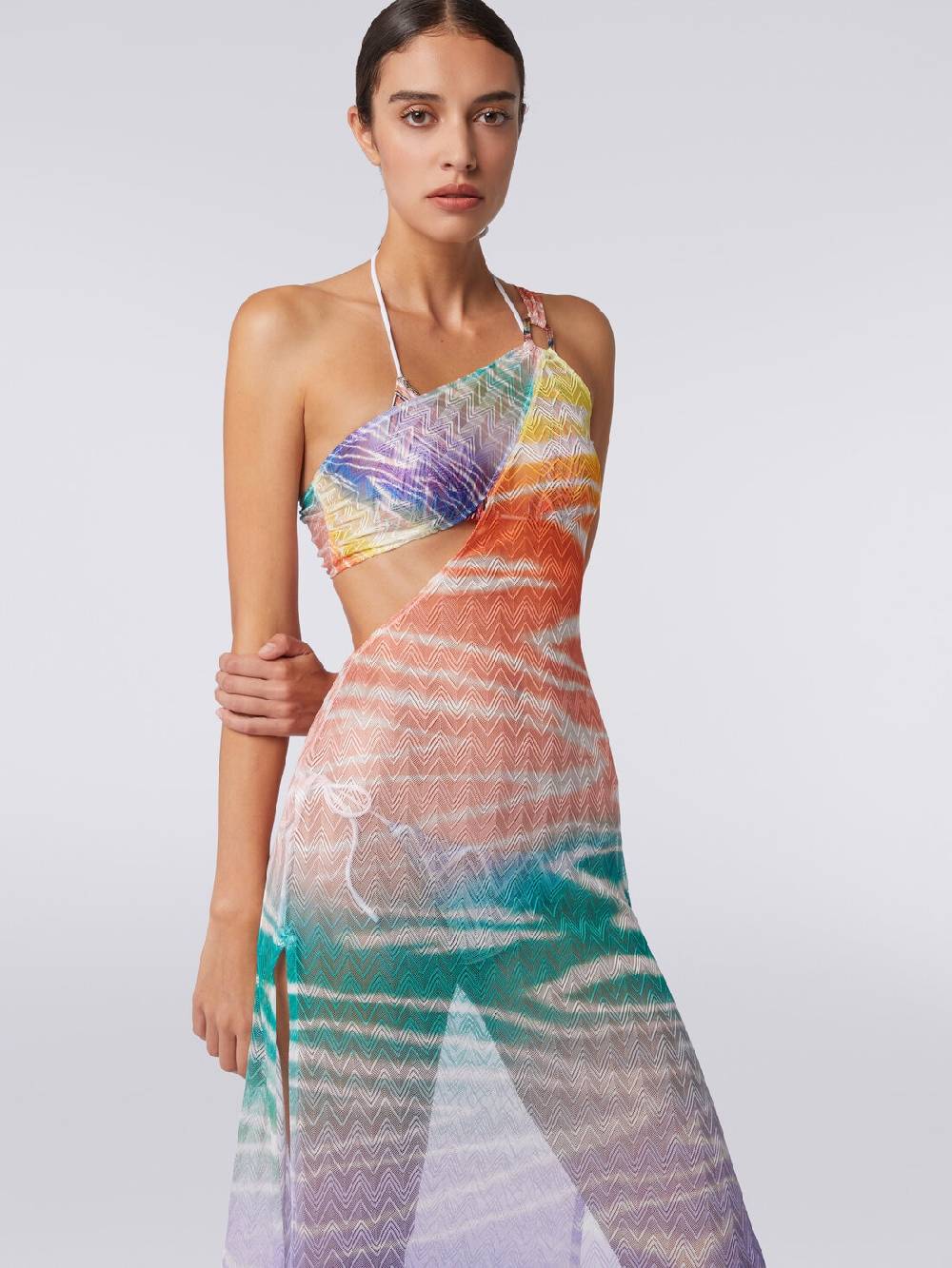 Missoni Abito copricostume lungo monospalla stampa tie-dye Vendita Economica