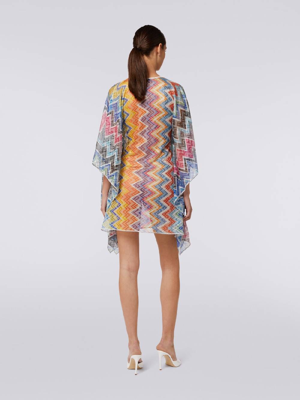 Missoni Caftano copricostume corto zig zag con lurex Saldi Di Fabbrica