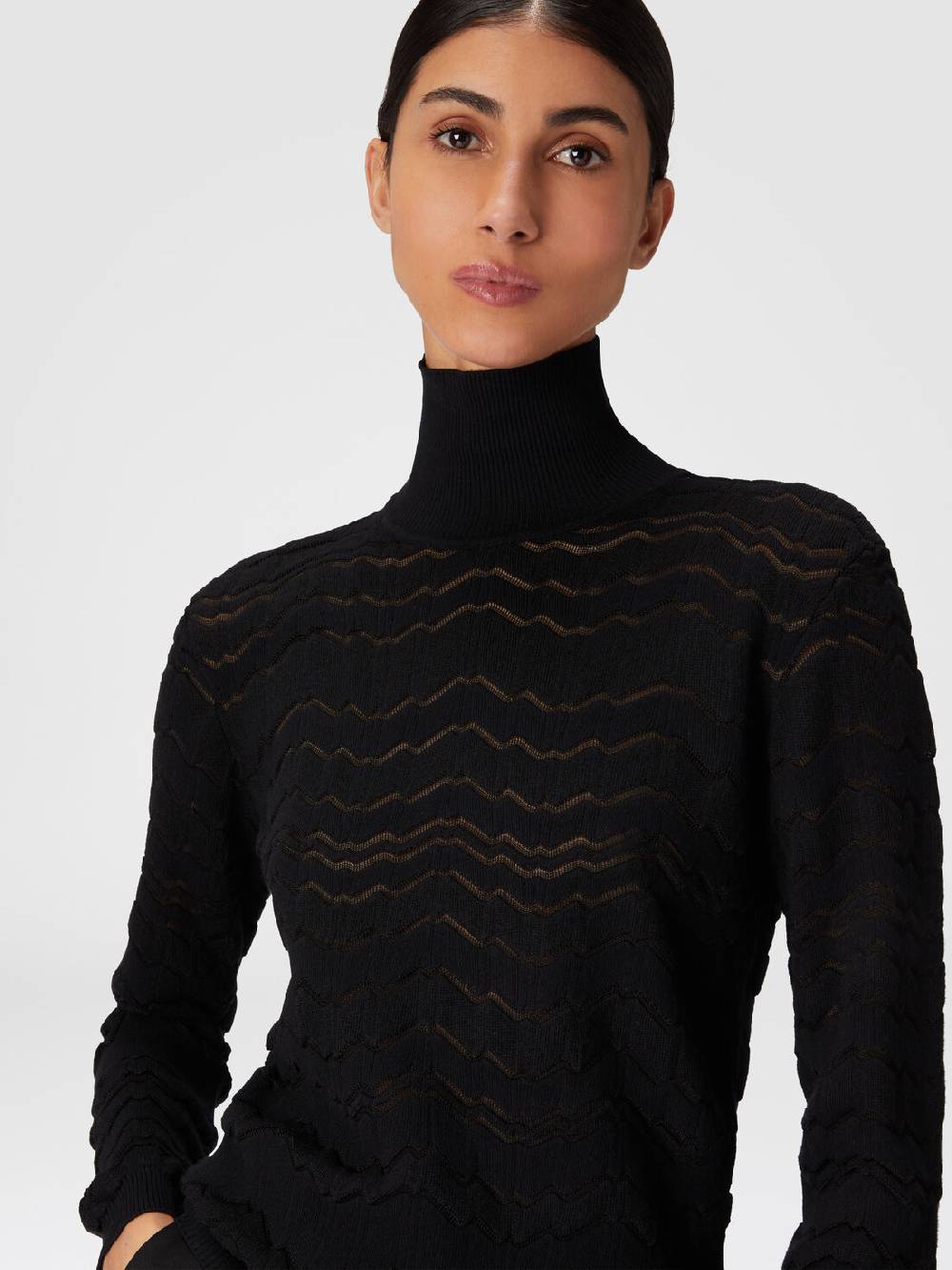 Missoni Lupetto in viscosa e lana con zig zag tono su tono Moda