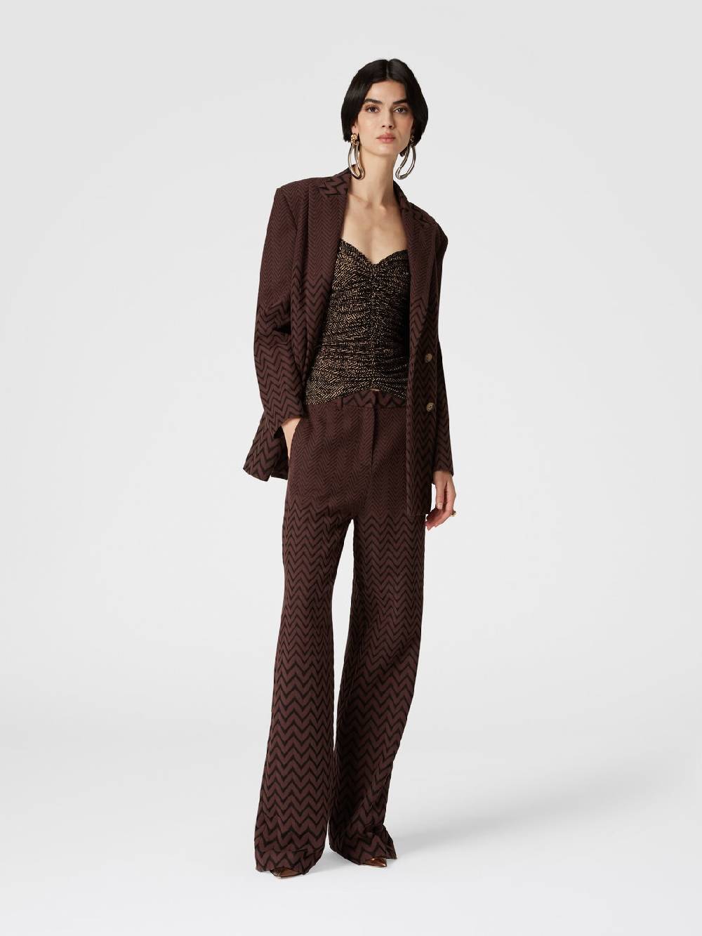 Missoni Pantaloni classici in cotone e viscosa zig zag Prezzo di fabbrica