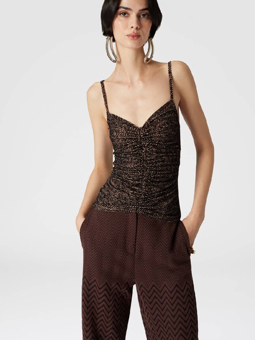 Missoni Pantaloni classici in cotone e viscosa zig zag Prezzo di fabbrica