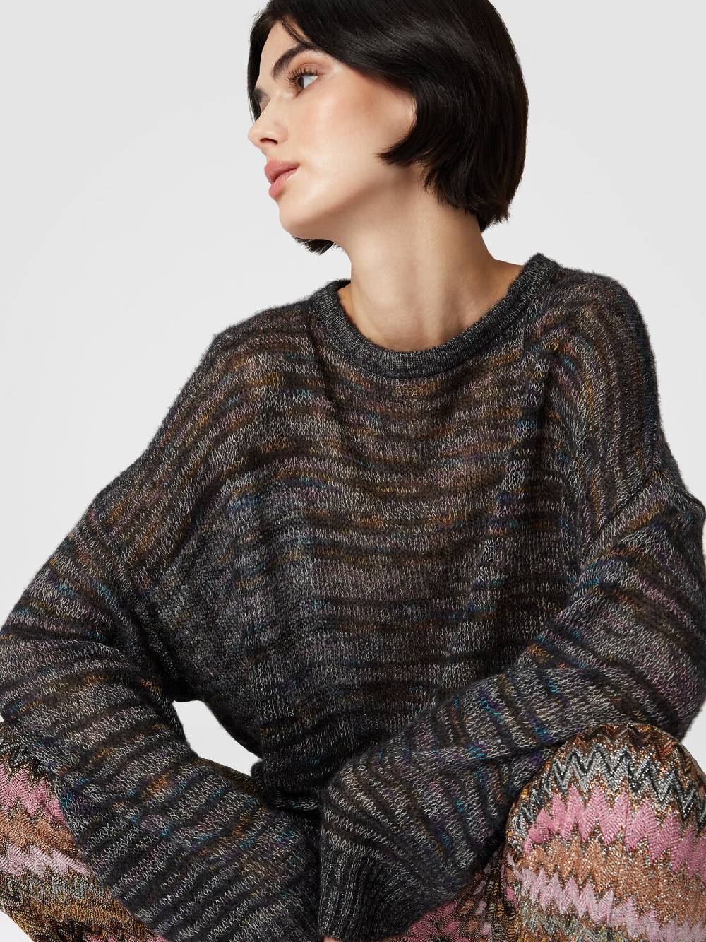 Missoni Pullover girocollo in viscosa, alpaca e lana Vendite stagionali