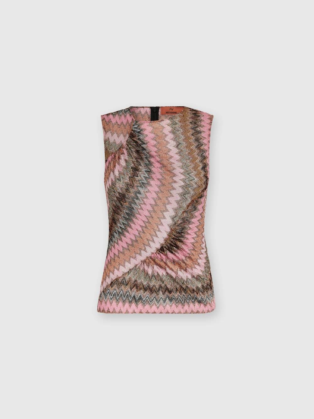 Missoni Top senza maniche in misto viscosa zig zag lamé Offerta natalizia