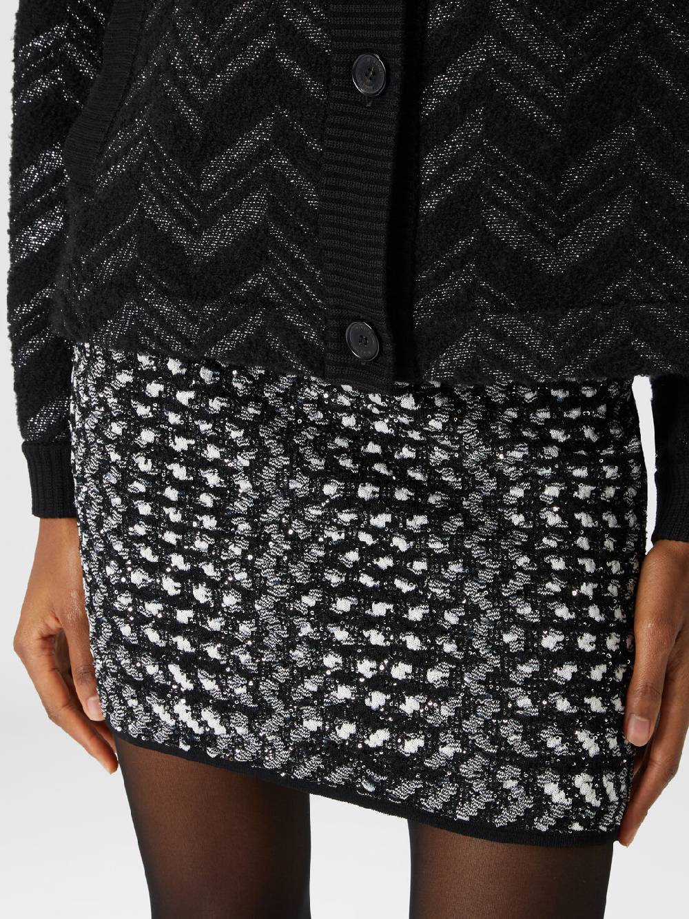 Missoni Minigonna con zig zag goffrato lamé Offerta Pasqua