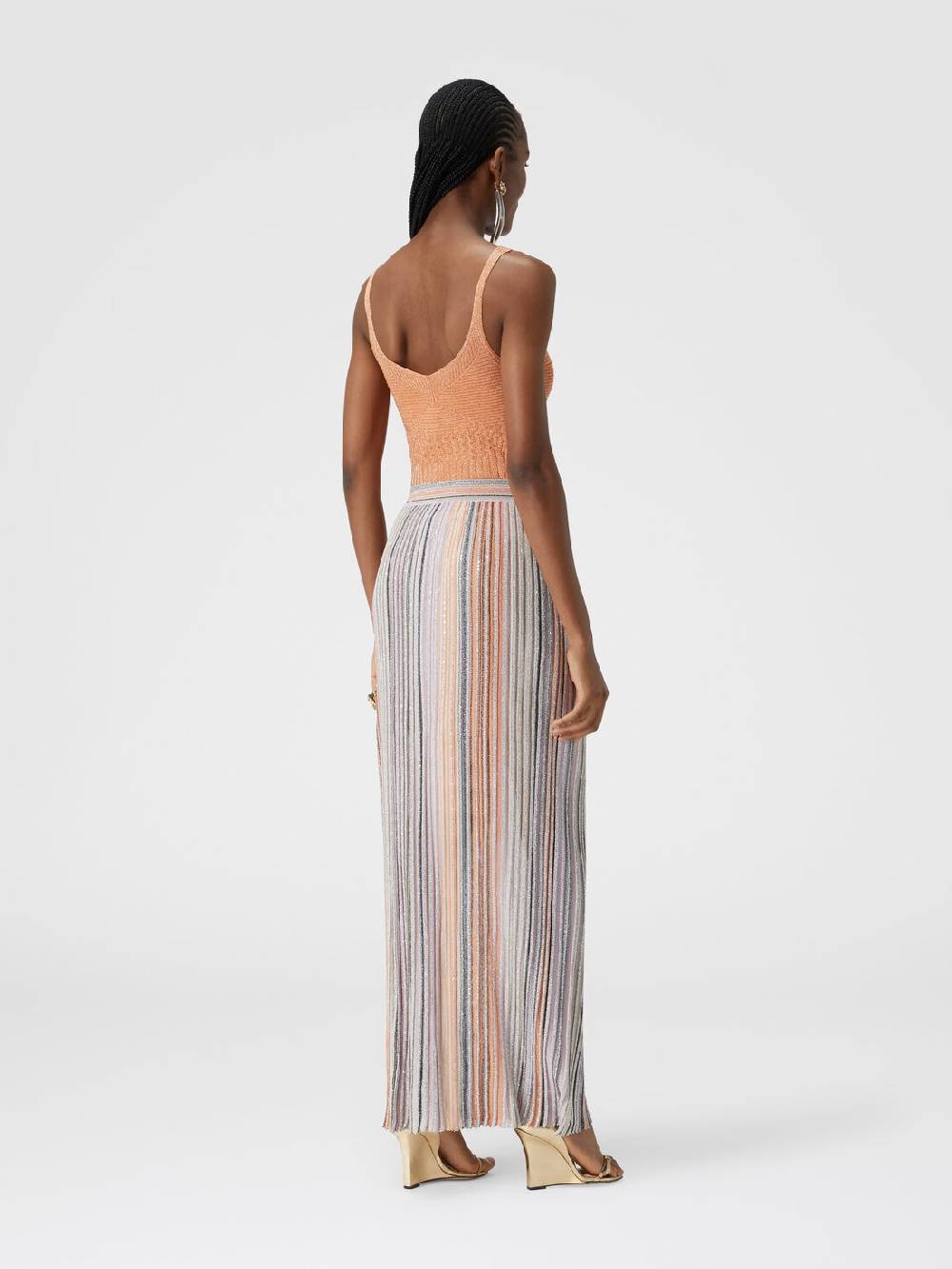 Missoni Gonna lunga parzializzata a costine con paillettes Offerta Giorno del Papà