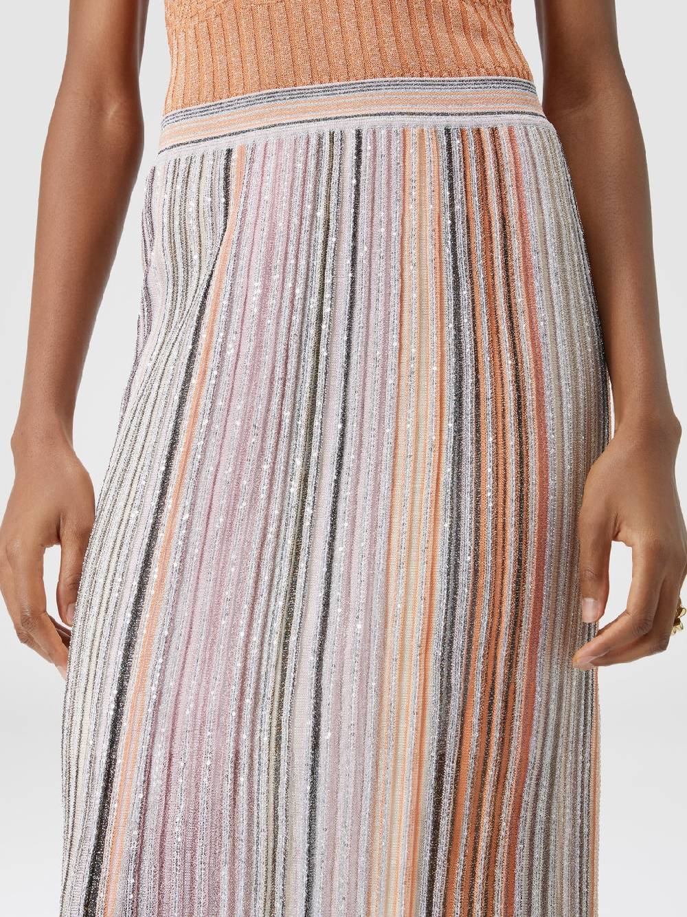 Missoni Gonna lunga parzializzata a costine con paillettes Offerta Giorno del Papà