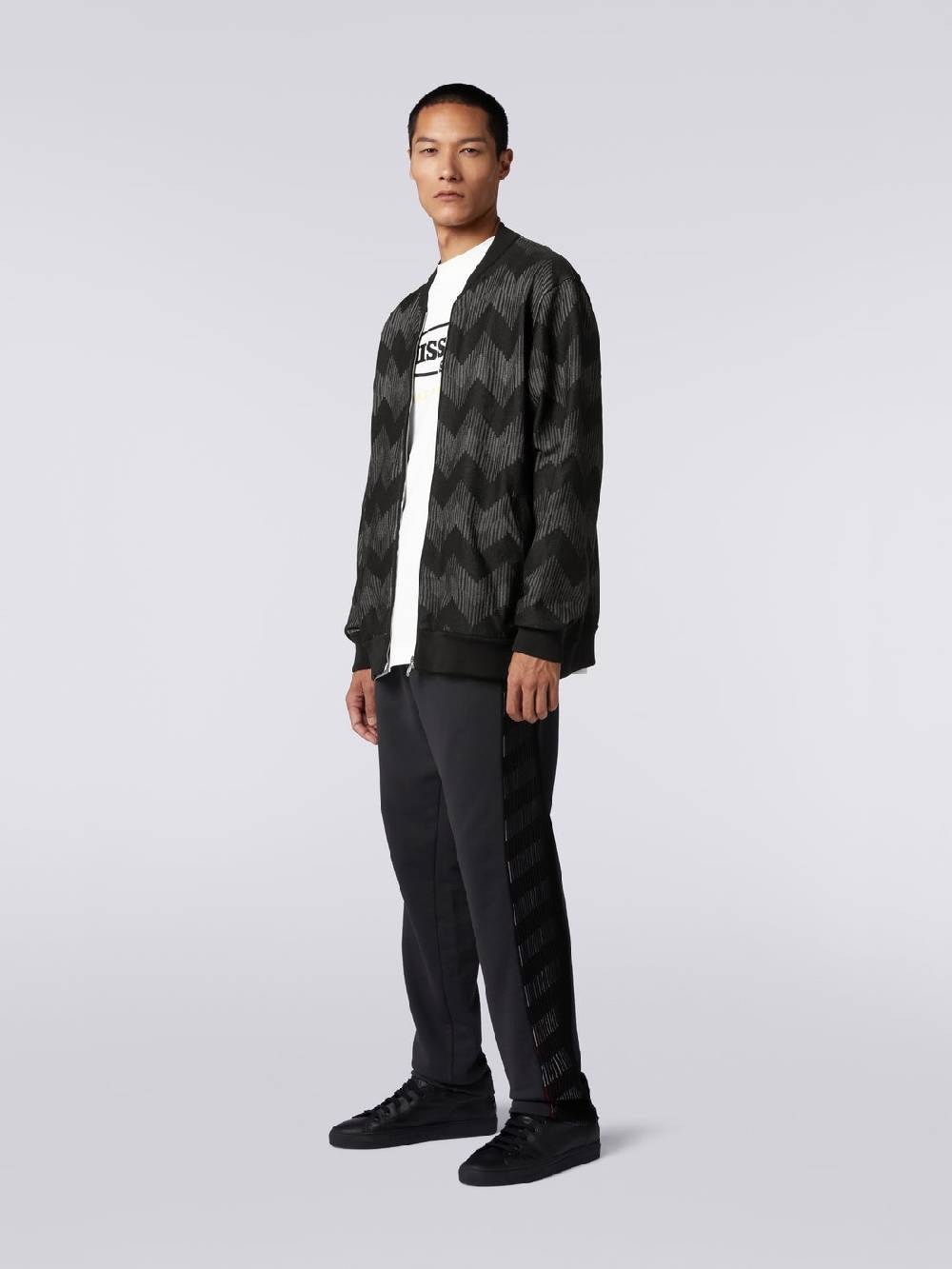 Missoni Bomber in misto cotone zig zag in collaborazione con Mike Maignan Online Outlet