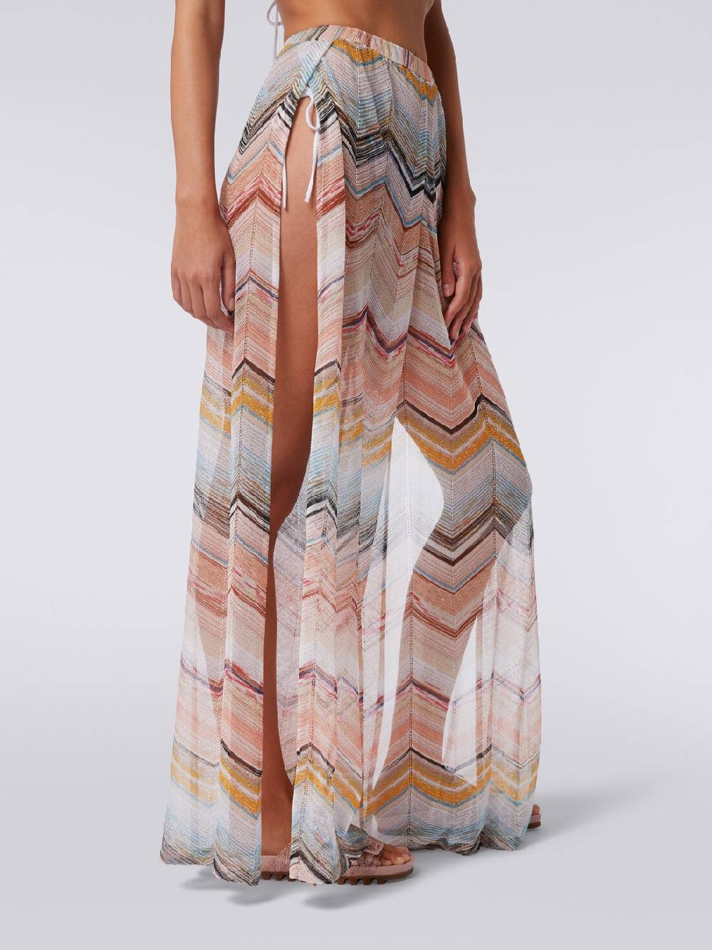 Missoni Pantaloni copricostume in misto viscosa zig zag con lurex Offerte stagionali