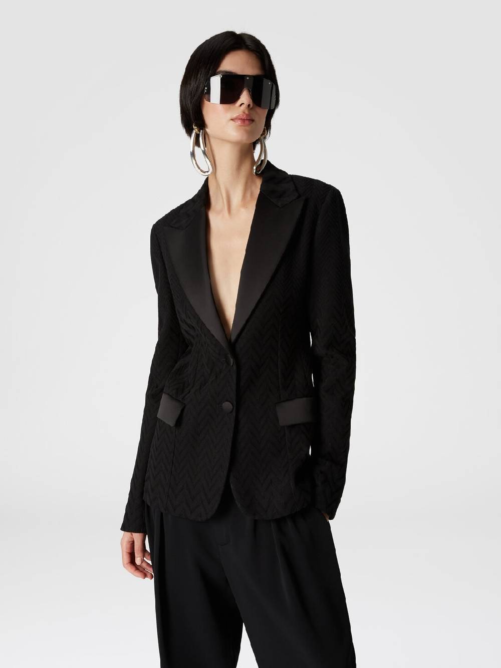 Missoni Blazer chevron con dettagli in raso Offerte giornaliere