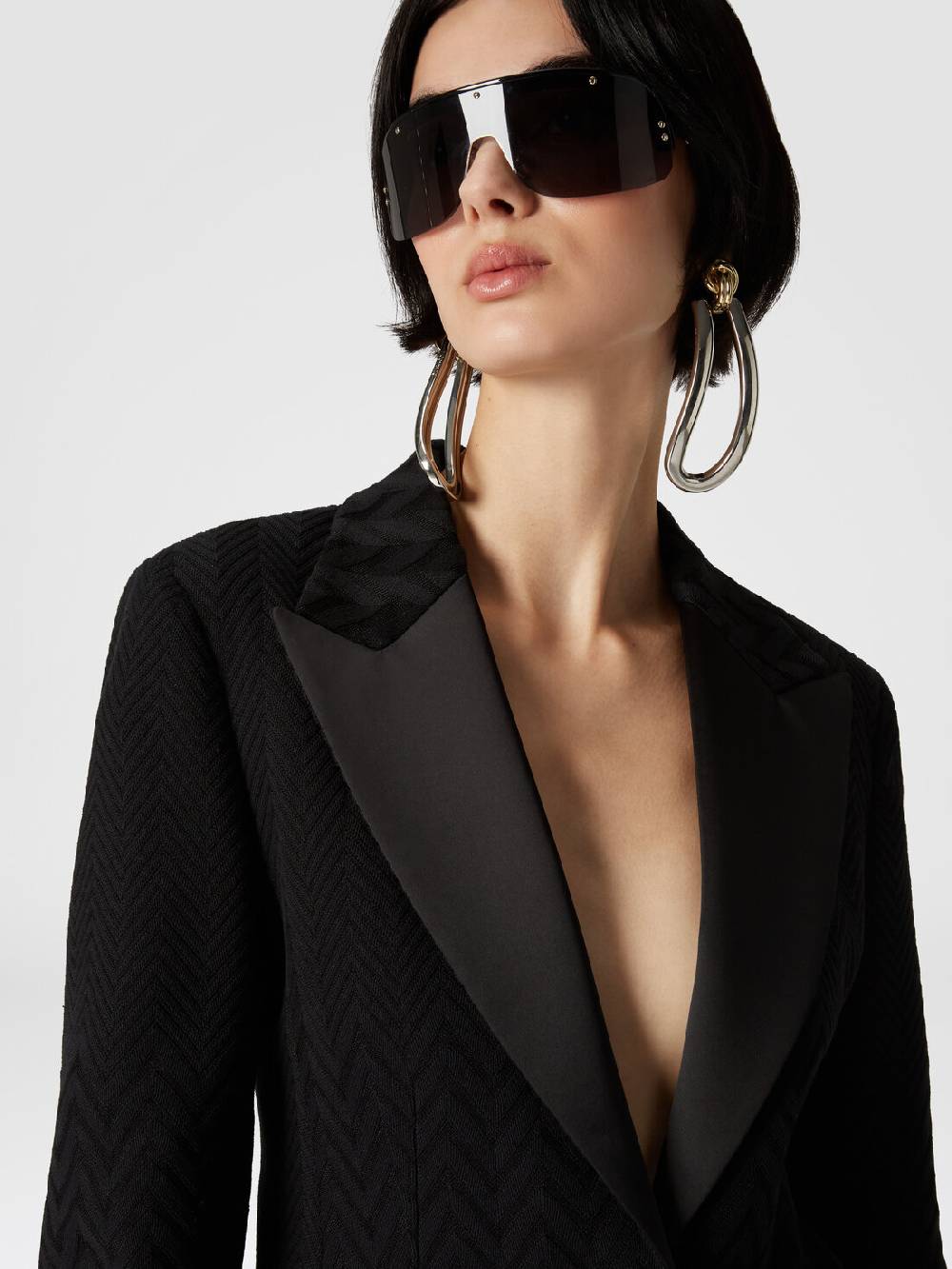 Missoni Blazer chevron con dettagli in raso Offerte giornaliere