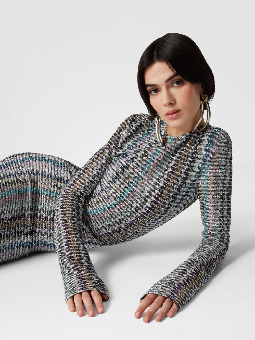 Missoni Abito lungo con paillettes e dettaglio cut out Offerte speciali