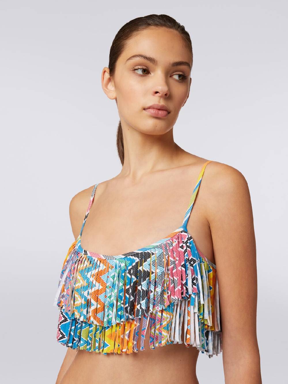 Missoni Bikini in tessuto stretch stampato con top frange Super Saving Price