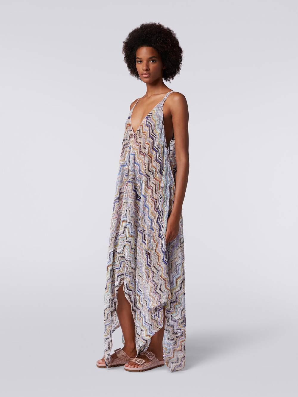 Missoni Copricostume lungo in crochet zig zag con lurex Offerta settimanale