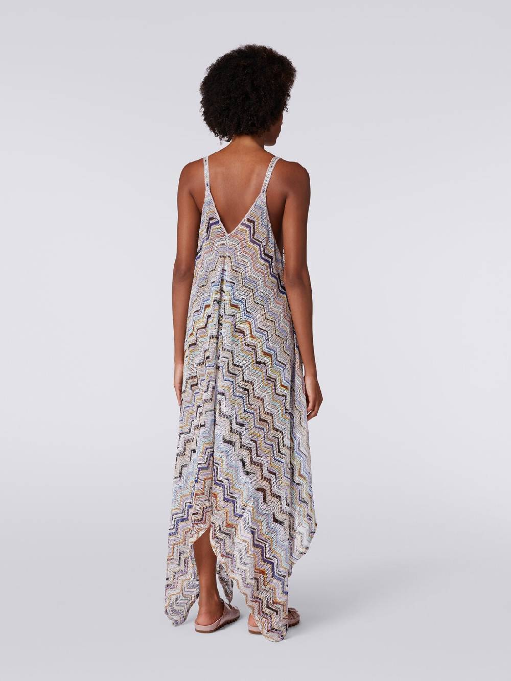 Missoni Copricostume lungo in crochet zig zag con lurex Offerta settimanale