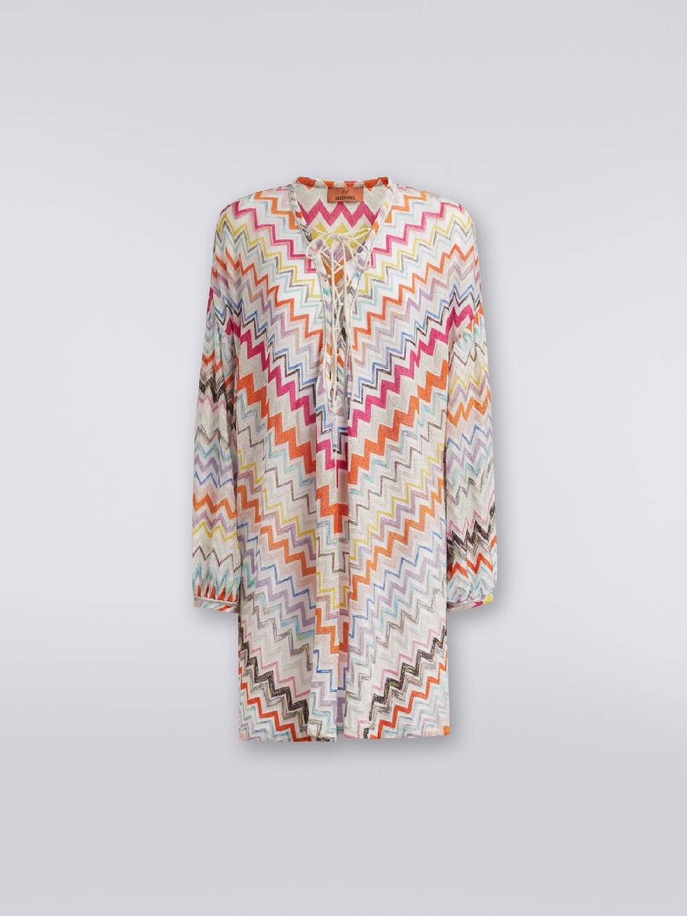 Missoni Caftano copricostume corto con motivo zig zag e lurex Rilascio limitato