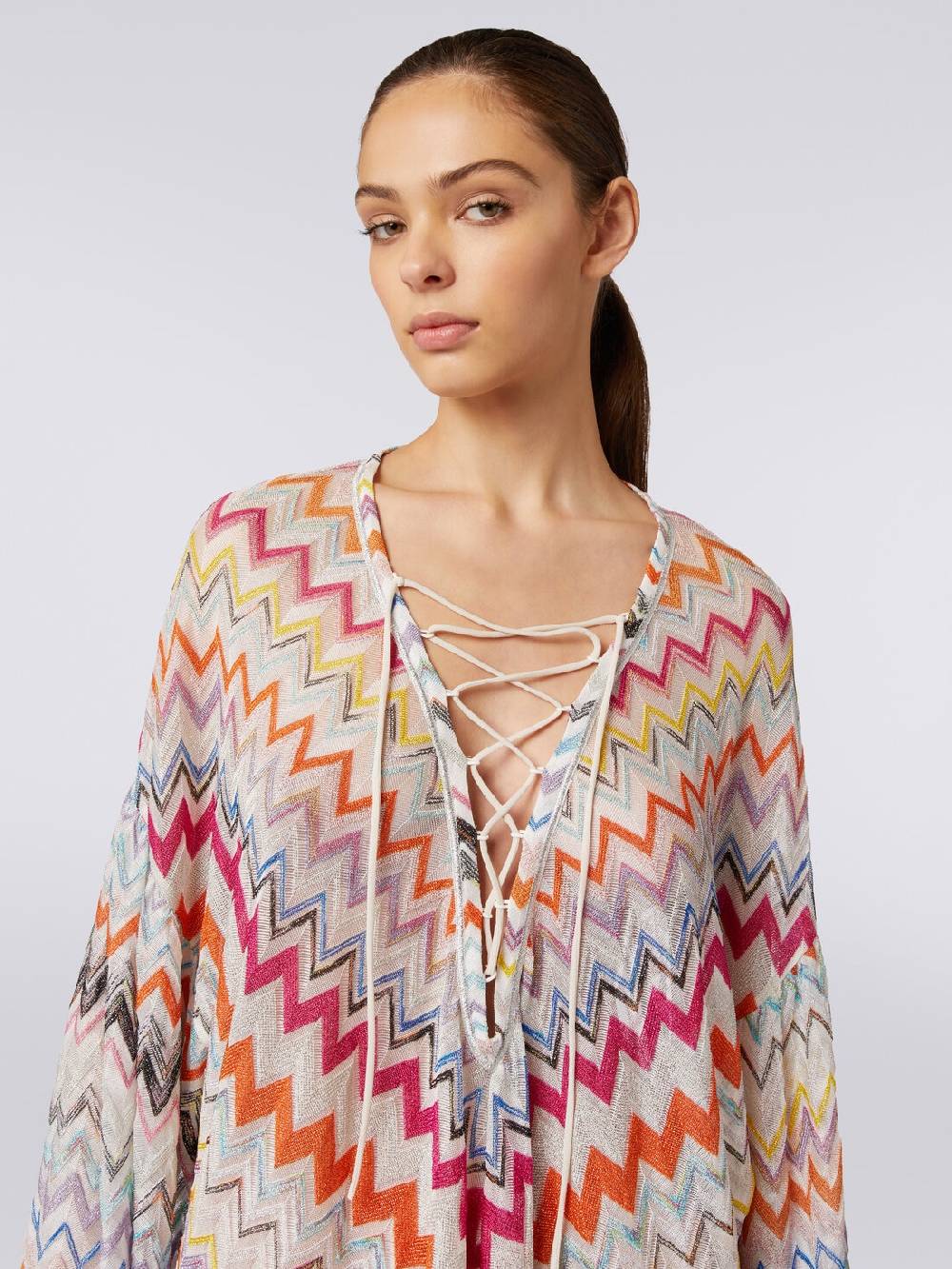 Missoni Caftano copricostume corto con motivo zig zag e lurex Rilascio limitato