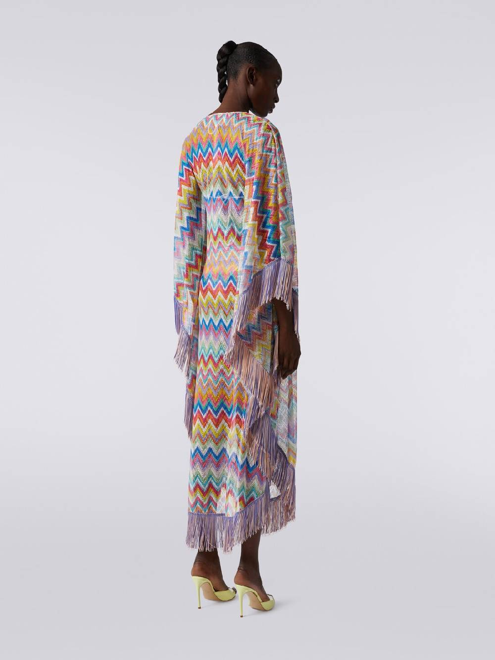 Missoni Caftano copricostume lungo stampa zig zag con frange ACQUISTA ORA