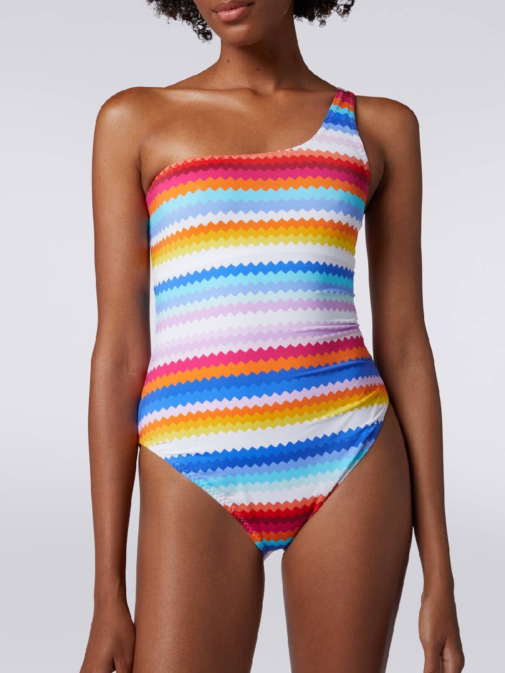 Missoni Costume intero monospalla stampa zig zag Fino al 60% di sconto