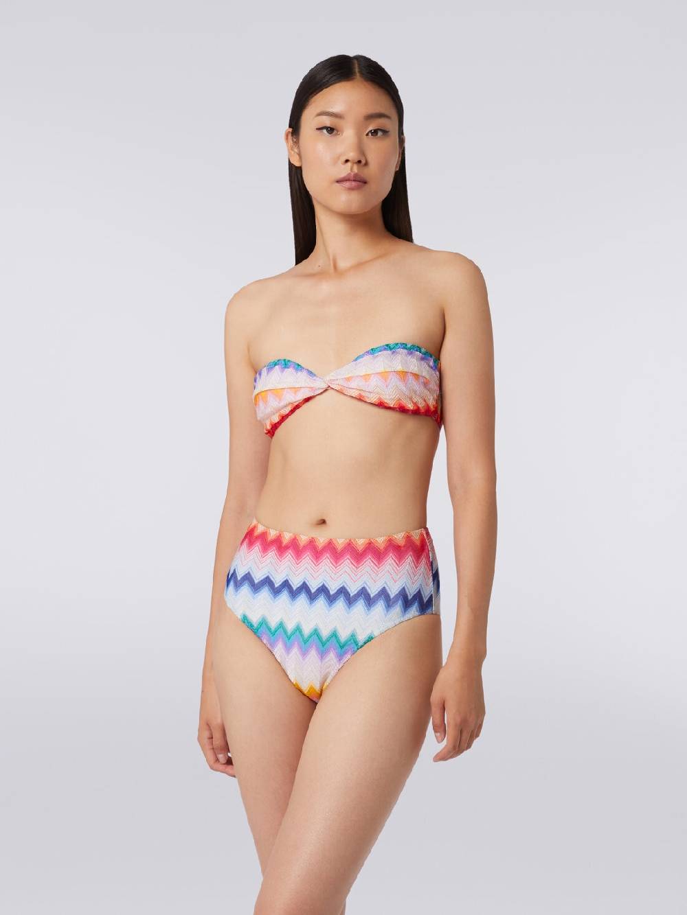 Missoni Bikini con slip a vita alta in tessuto stampa zig zag Fino al 65% di sconto