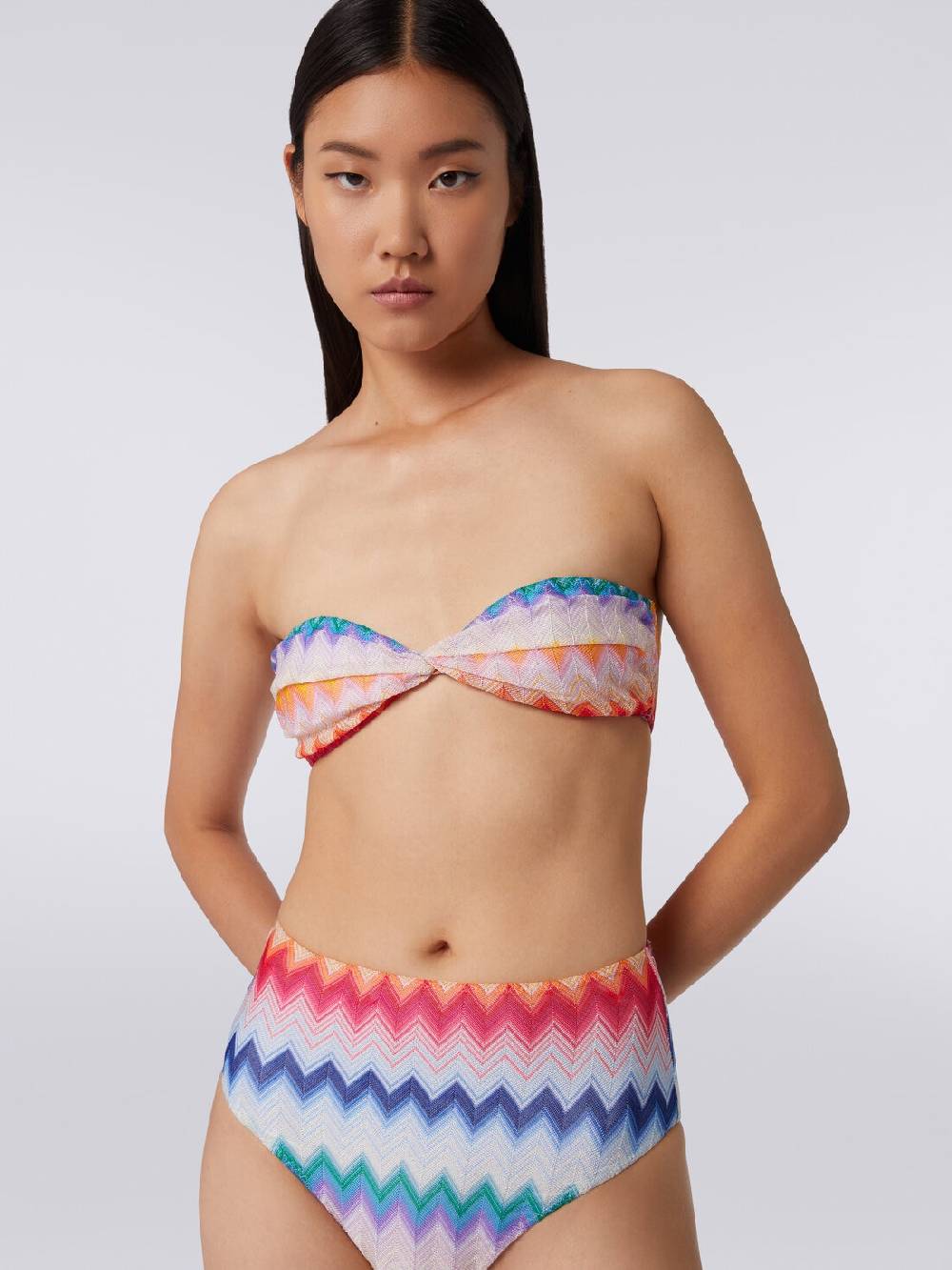 Missoni Bikini con slip a vita alta in tessuto stampa zig zag Fino al 65% di sconto
