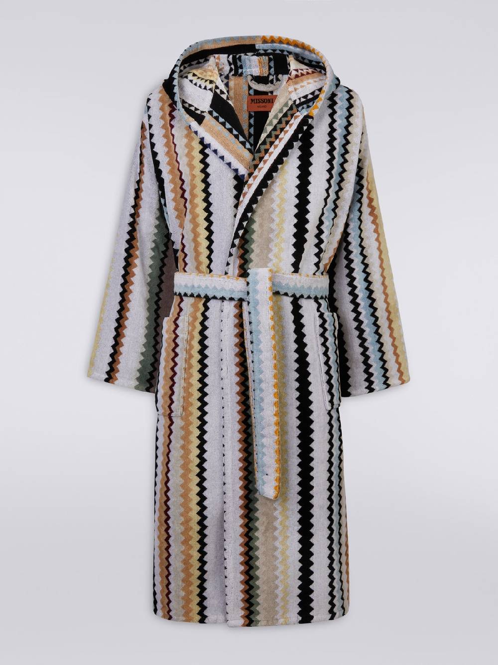 Missoni Accappatoio lungo con cappuccio Curt in spugna di cotone chevron Sostegno trimestrale