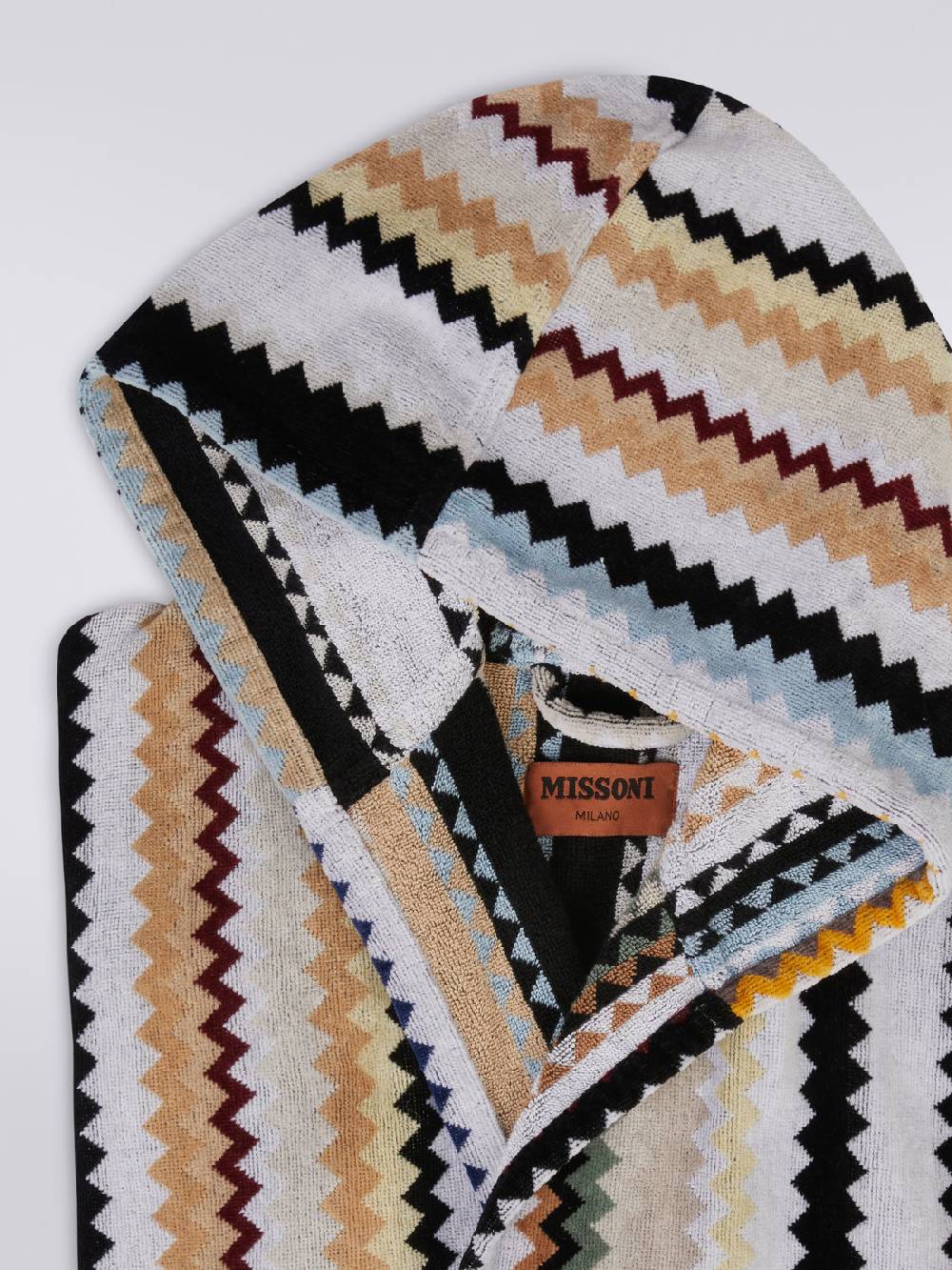 Missoni Accappatoio lungo con cappuccio Curt in spugna di cotone chevron Sostegno trimestrale