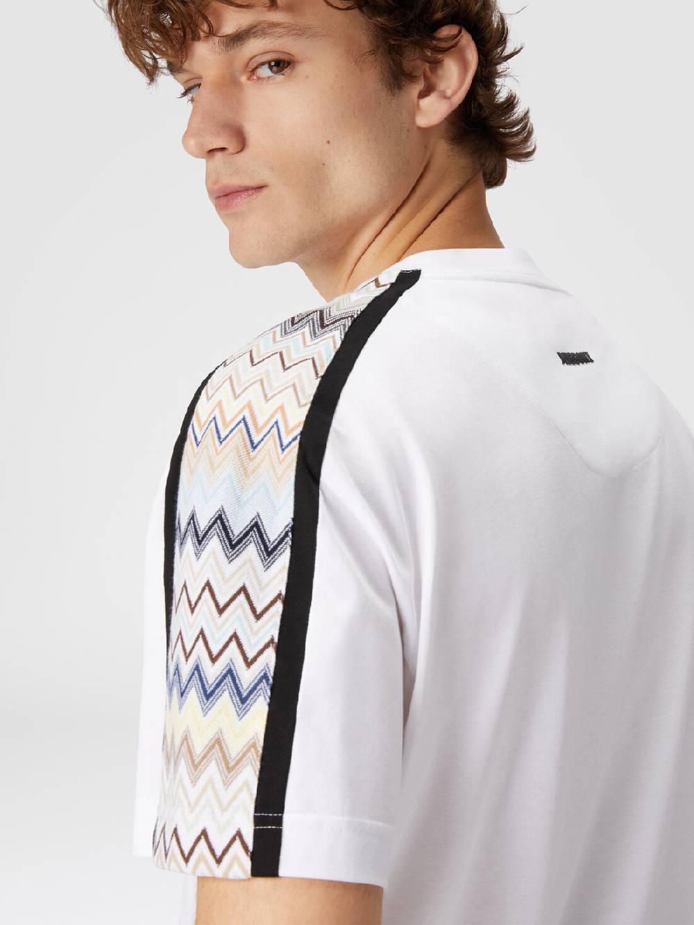 Missoni T-shirt in jersey di cotone con inserti zig zag Discount Store per i nuovi prodotti