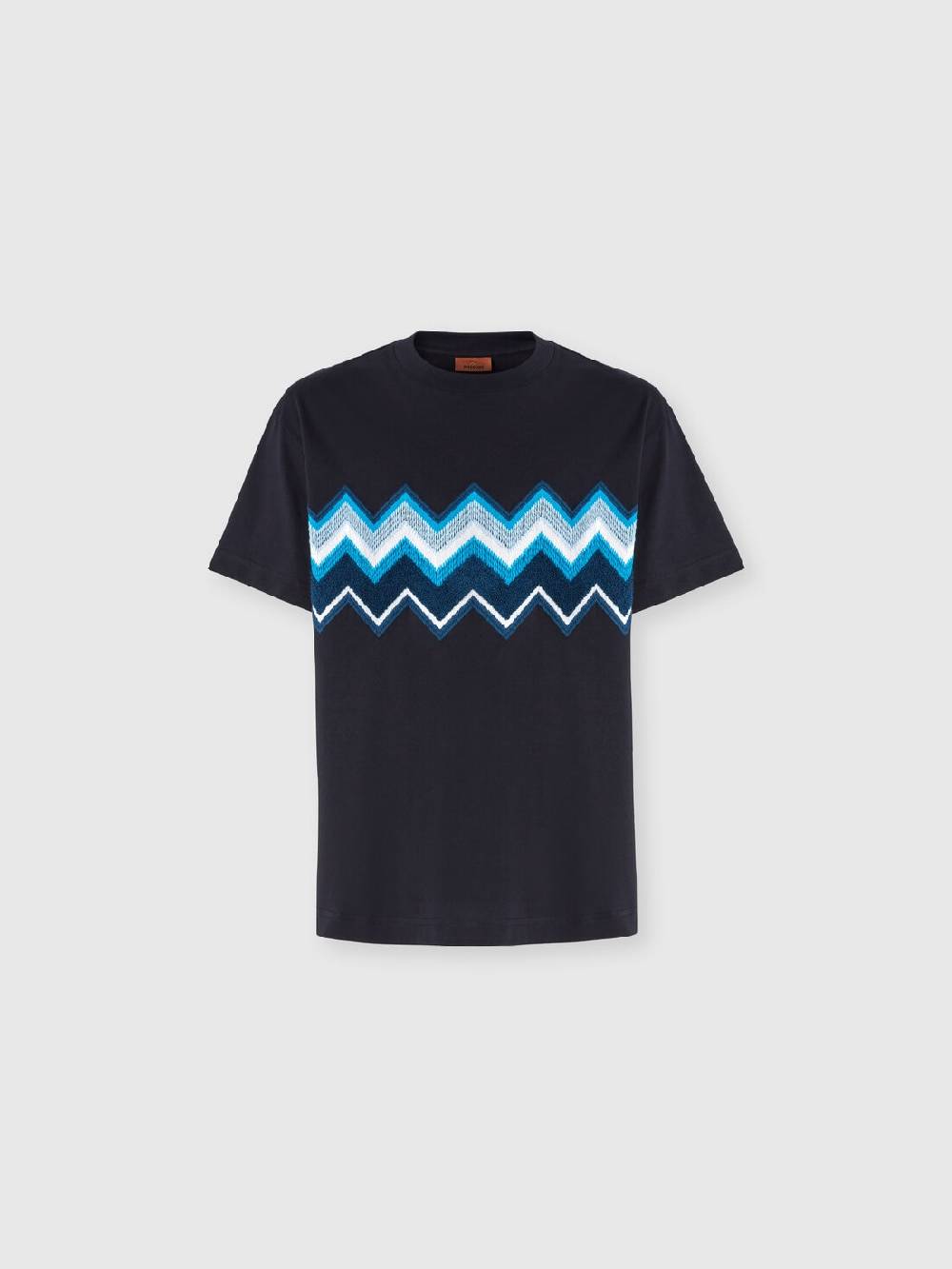 Missoni T-shirt in jersey di cotone con ricamo zig zag Solo un giorno rimasto