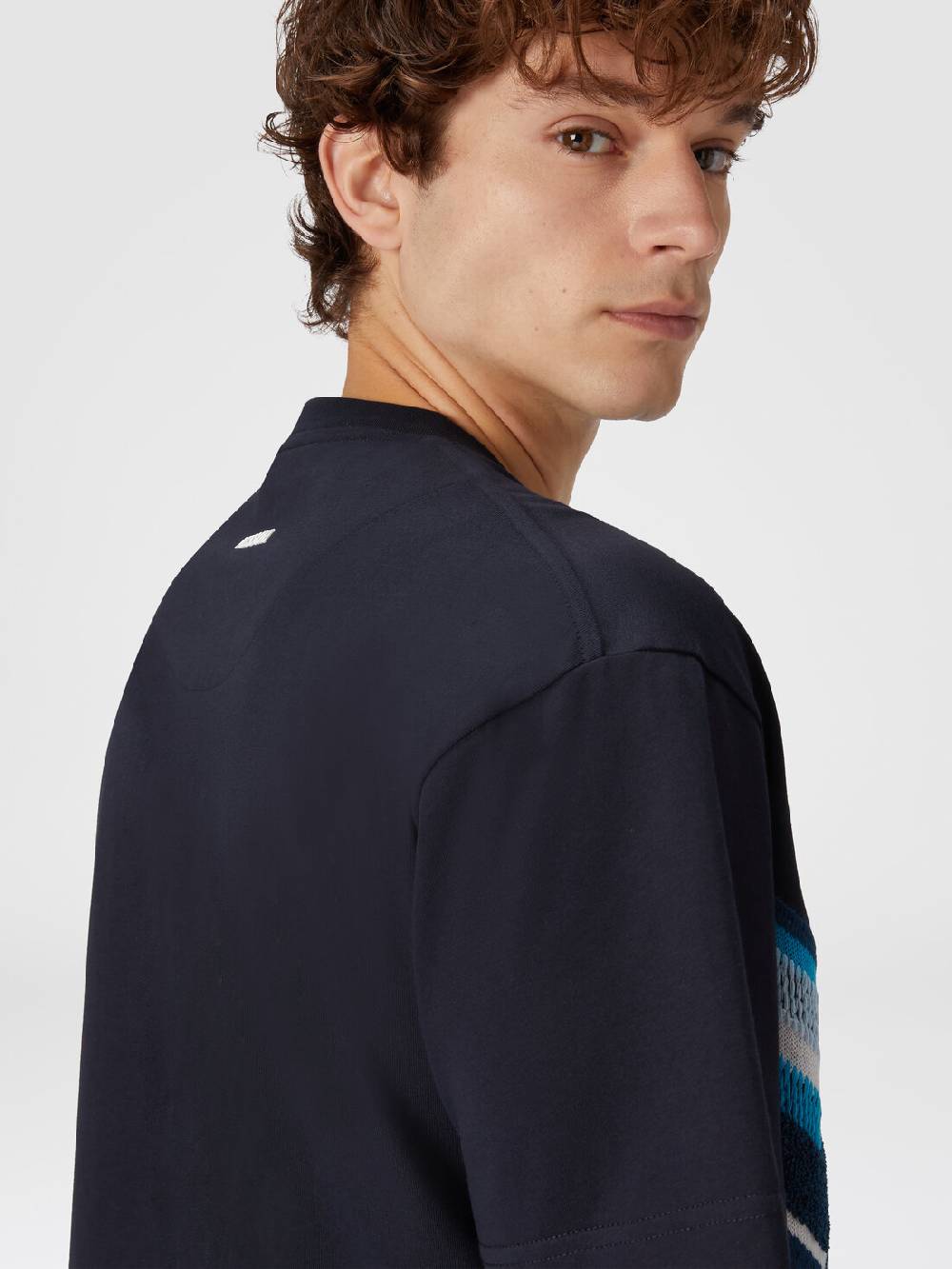 Missoni T-shirt in jersey di cotone con ricamo zig zag Solo un giorno rimasto
