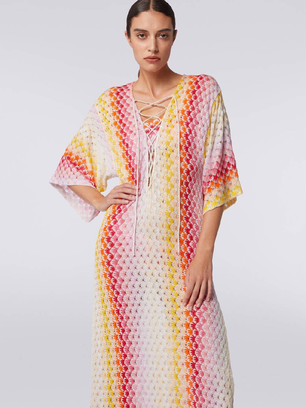 Missoni Caftano copricostume lungo effetto pizzo dégradé con lurex 50% di sconto con spedizione gratuita