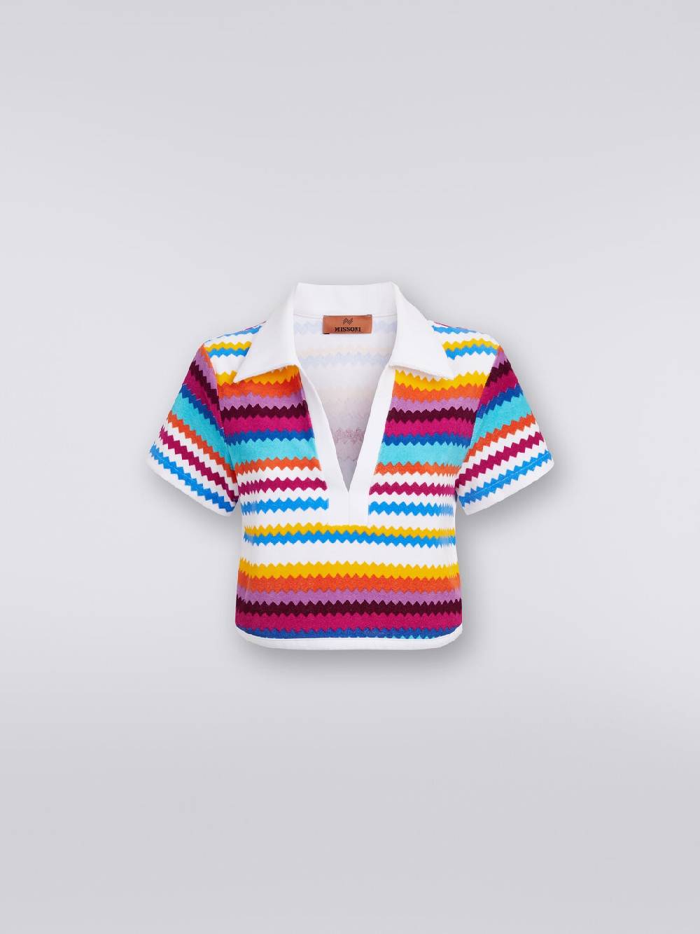 Missoni Crop top modello polo in spugna zig zag Trasporto libero internazionale