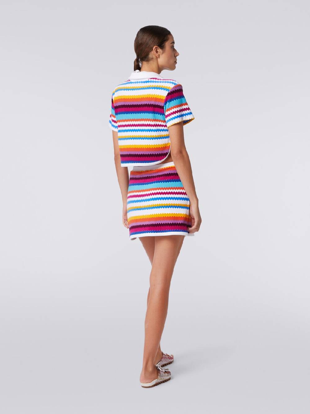 Missoni Crop top modello polo in spugna zig zag Trasporto libero internazionale