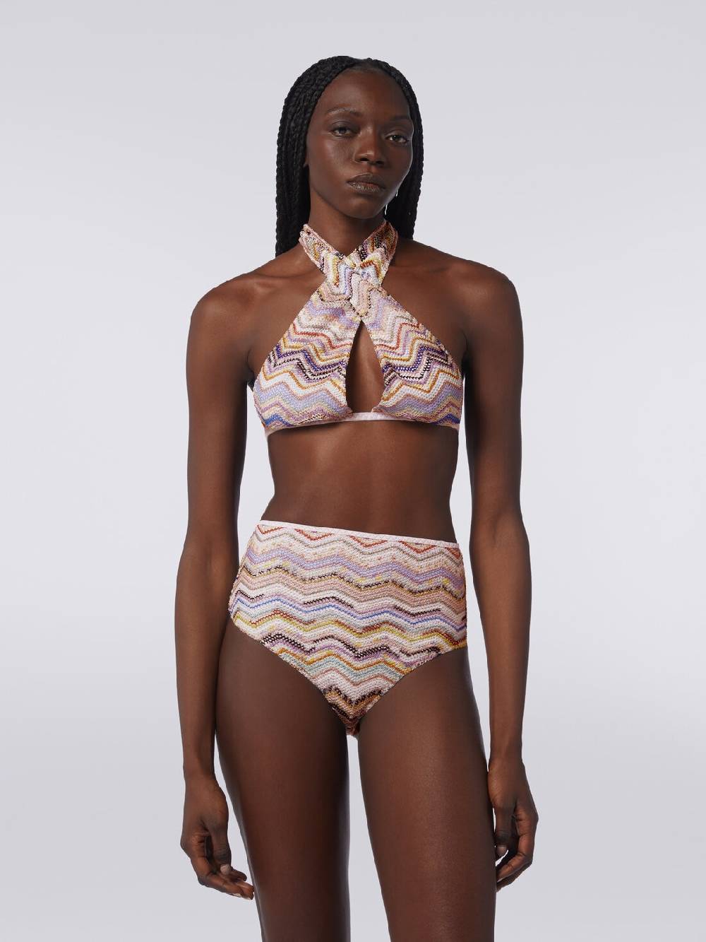 Missoni Bikini in crochet con lurex e slip a vita alta Officina