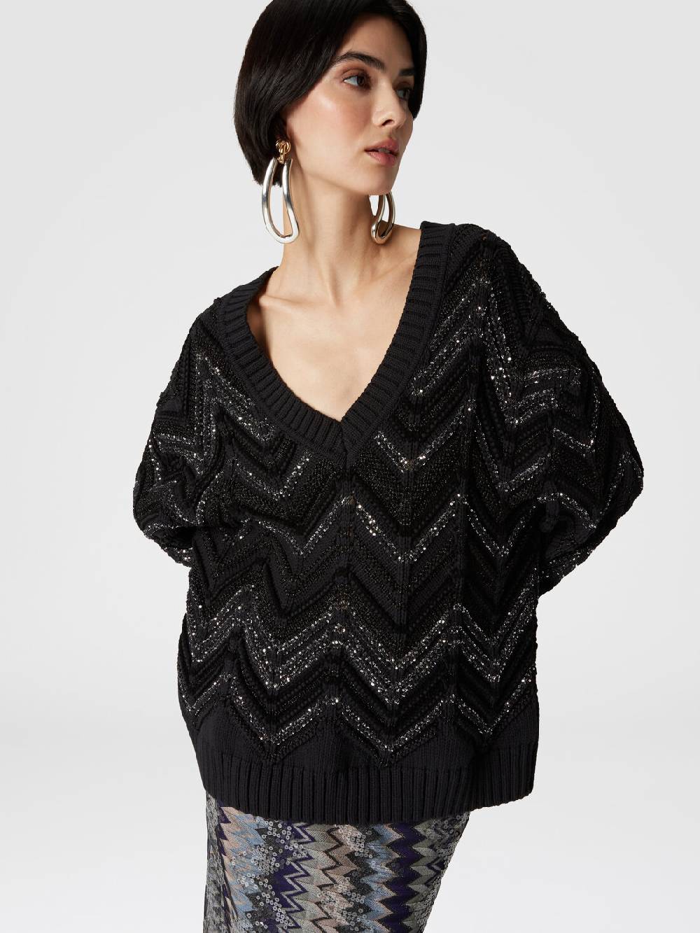Missoni Pullover oversize con motivo zig zag e paillettes 50% di sconto per tempo limitato