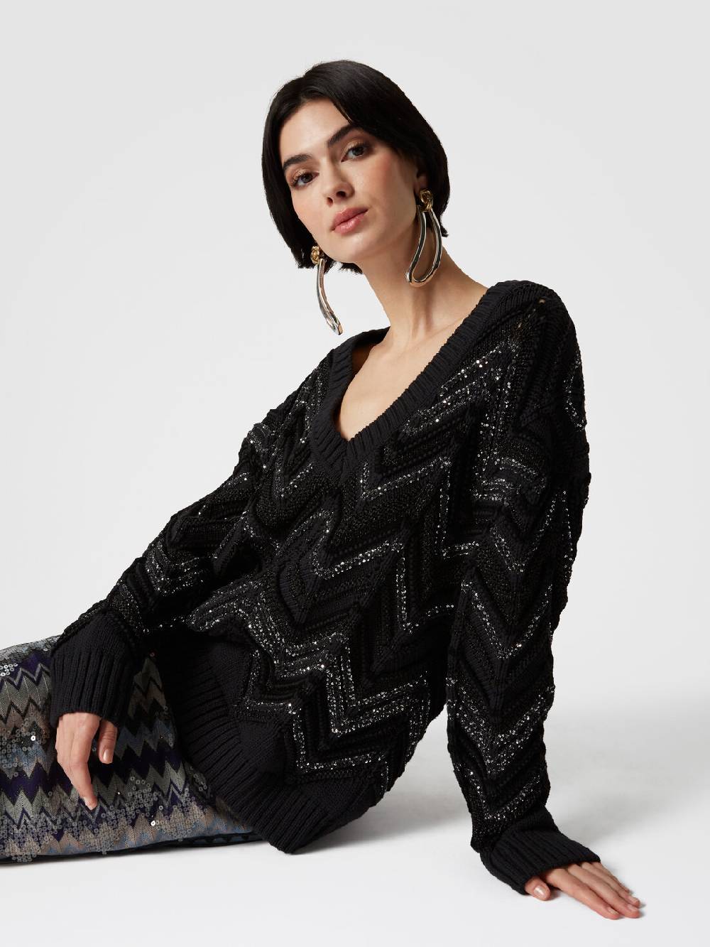 Missoni Pullover oversize con motivo zig zag e paillettes 50% di sconto per tempo limitato