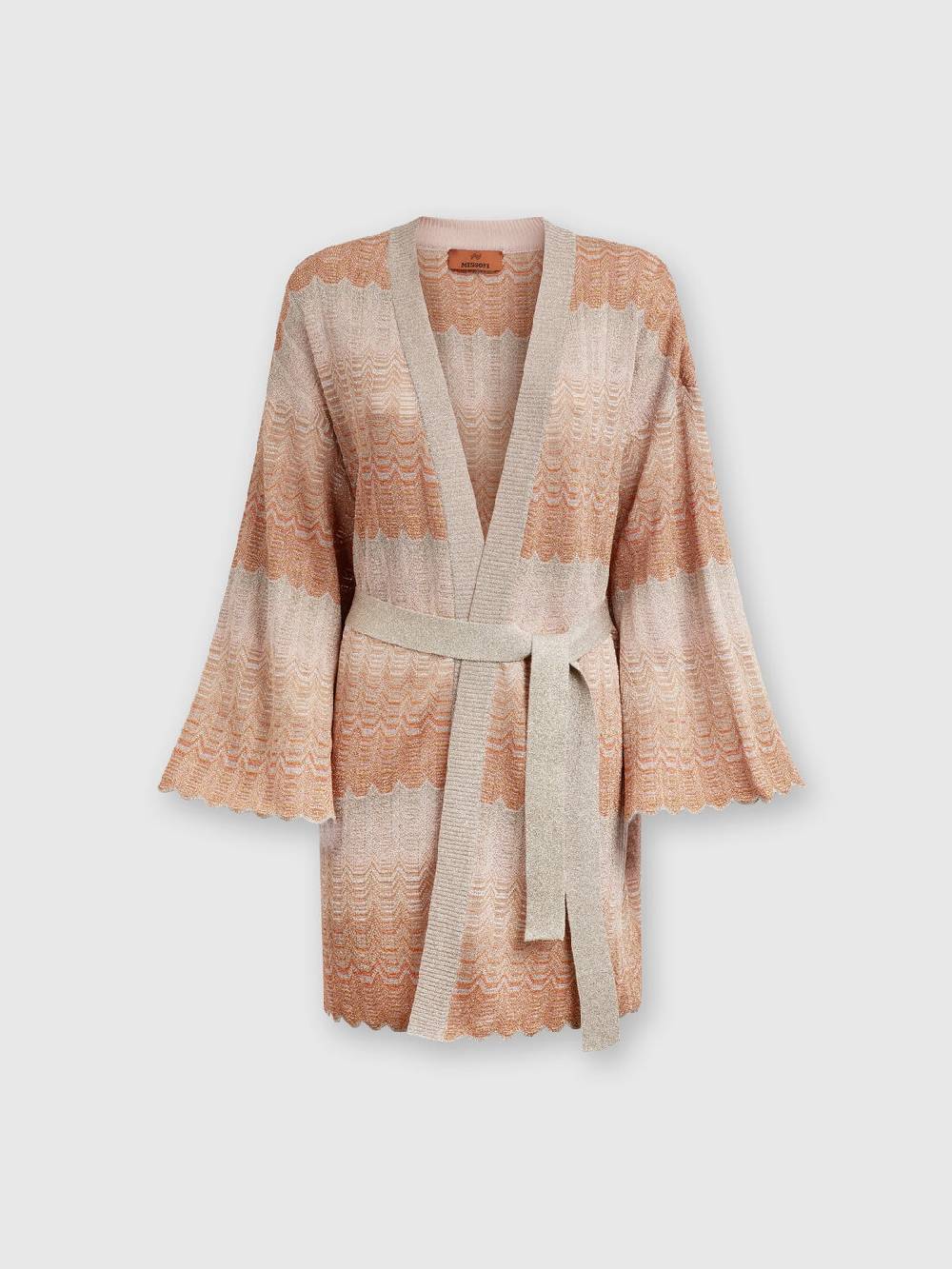 Missoni Cardigan con motivo greca zig zag e cintura Sconti questo mese