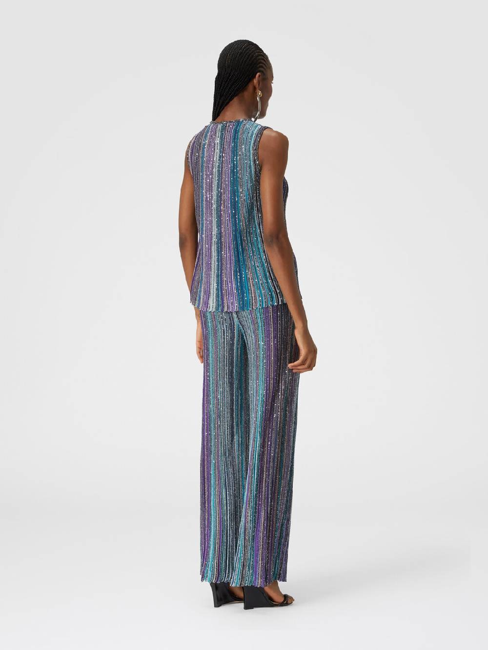 Missoni Pantapalazzo a costine con paillettes Italia