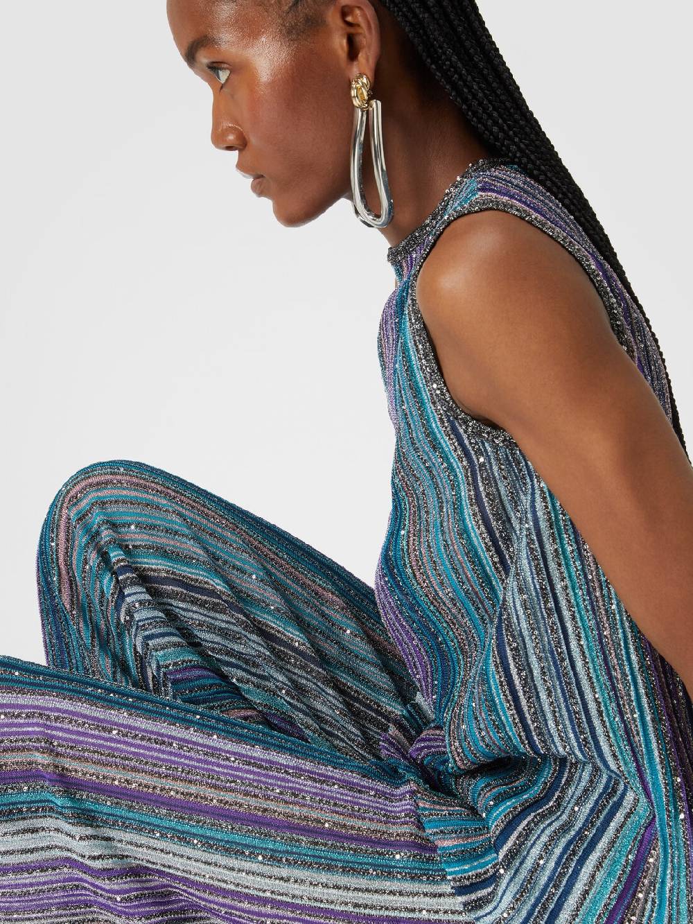 Missoni Pantapalazzo a costine con paillettes Italia