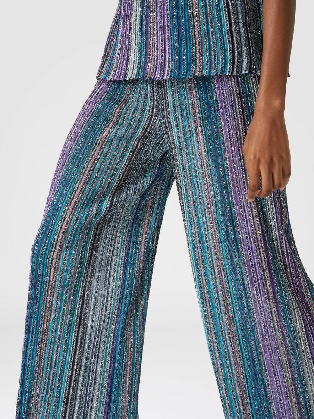 Missoni Pantapalazzo a costine con paillettes Italia