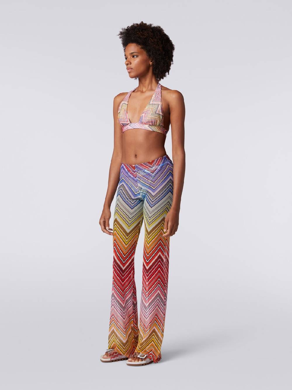 Missoni Pantaloni copricostume in tulle stampa zig zag Nuovo